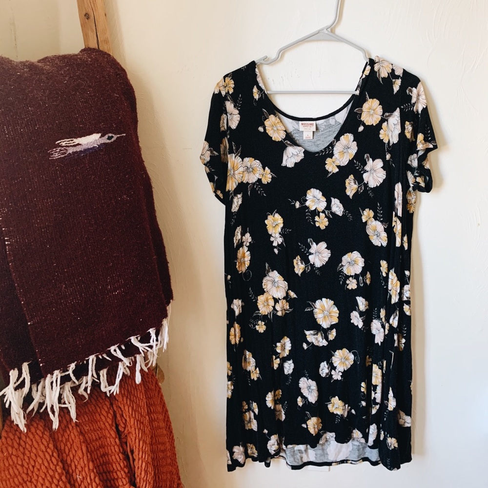 Floral patterned dress.